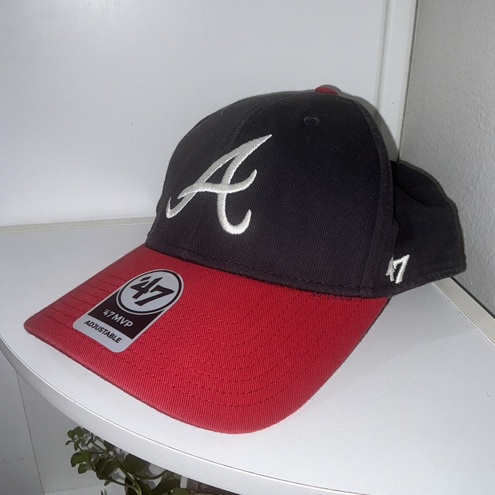 '47 Brand Atlanta Braves MLB Adjustable Cap Hat Black/Red One Size